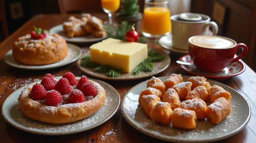 Festive international breakfast Recipices enjoyed during holidays and special occasions.